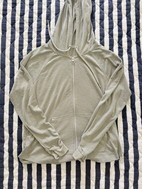 Calvin Klein Light Sage Green Zip-Up Hoodie